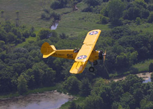 Paul Wood out for a scenic flight in the Stearman